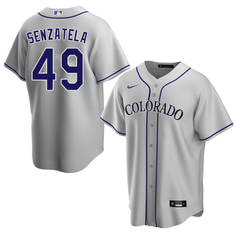Nike Men #49 Antonio Senzatela Colorado Rockies Baseball Jerseys Sale-Gray - Click Image to Close